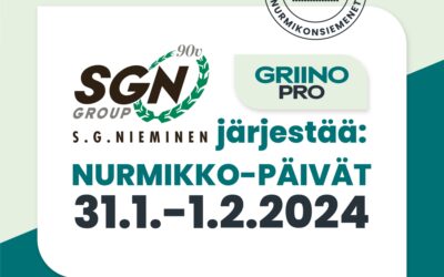 S.G. Nieminen Oy järjestää: NURMIKKO-PÄIVÄT  31.1.-1.2.2024 Ilmoittaudu mukaan tästä!
